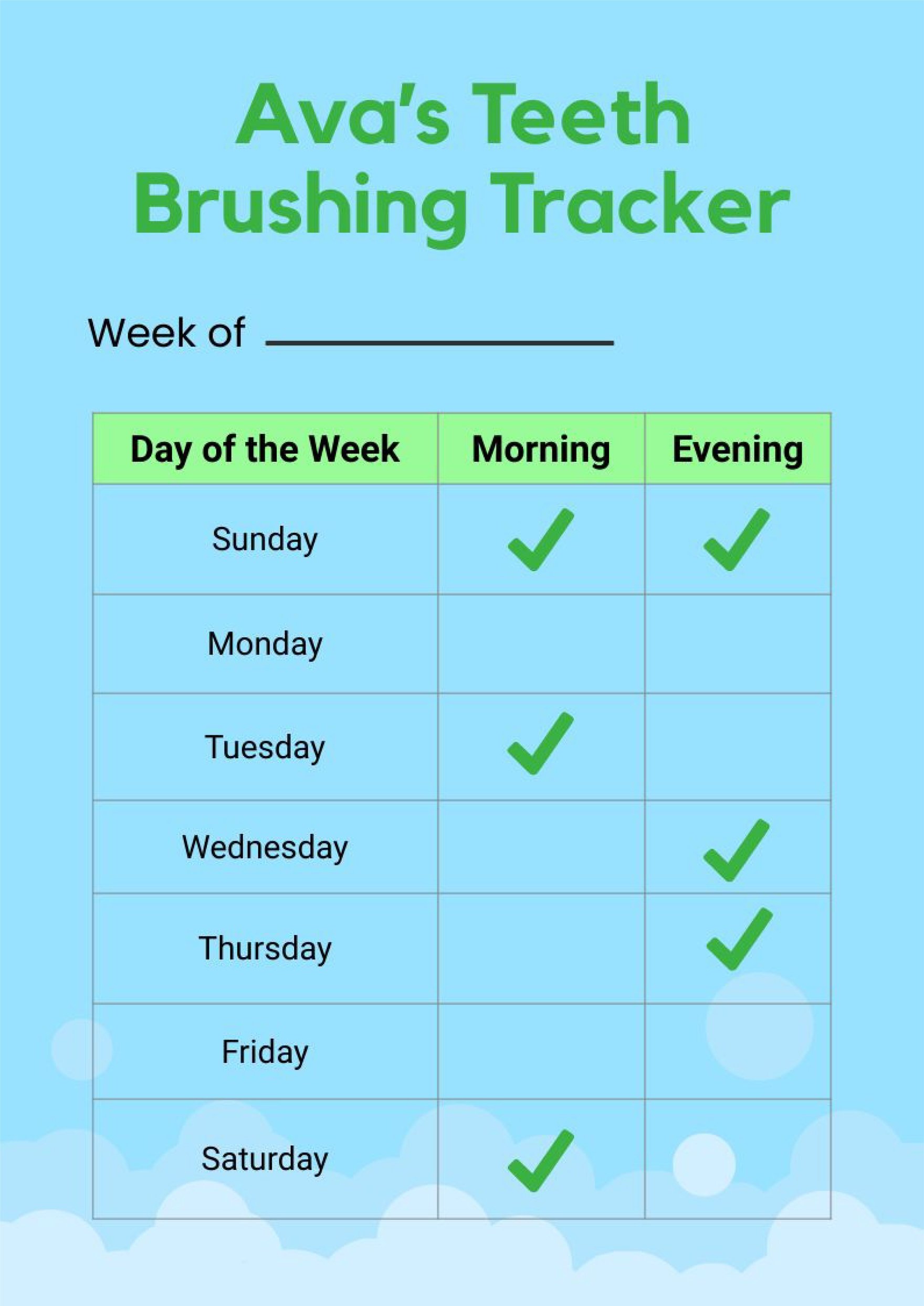 Brushed Teeth Chart