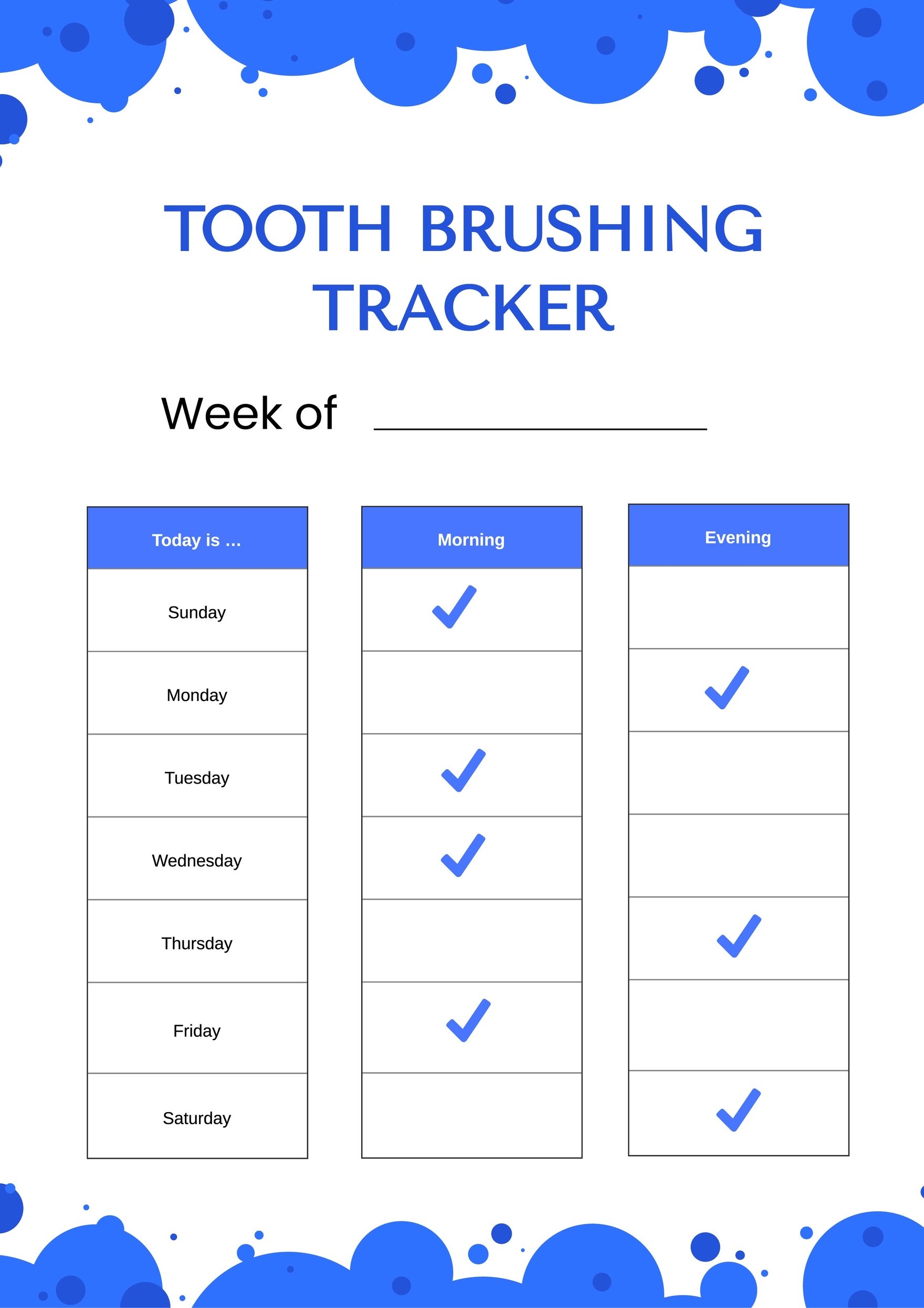 Rainbow Tooth Brush Chart in PDF, Illustrator
