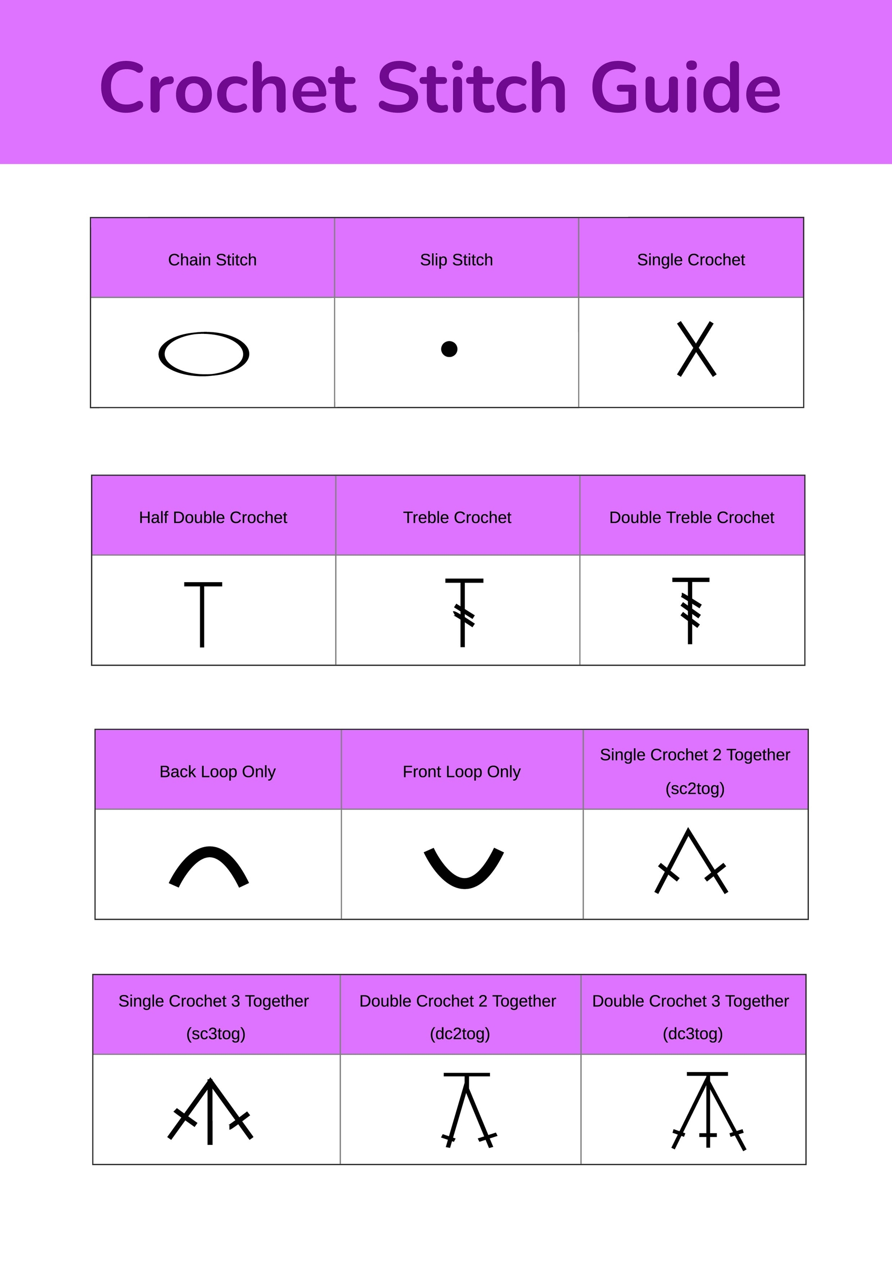 Crochet Chart In Illustrator PDF Download Template