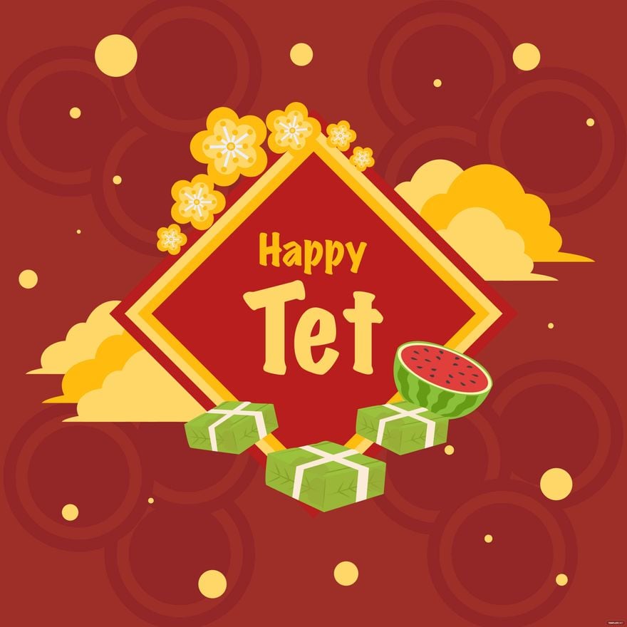 Happy Tet New Year Vector in Illustrator, PSD, EPS, SVG, JPG, PNG