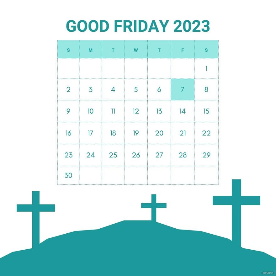 Good Friday Calendar Vector in Illustrator, PSD, EPS, SVG, JPG, PNG