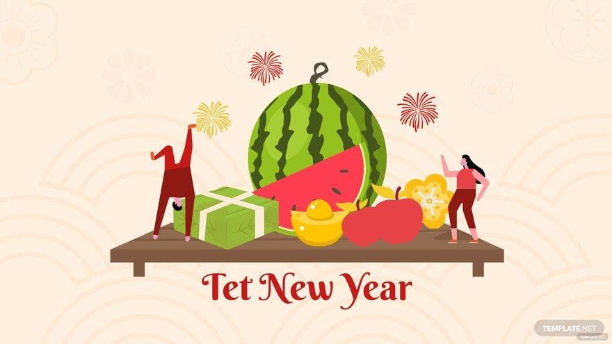 Tet New Year Cartoon Background