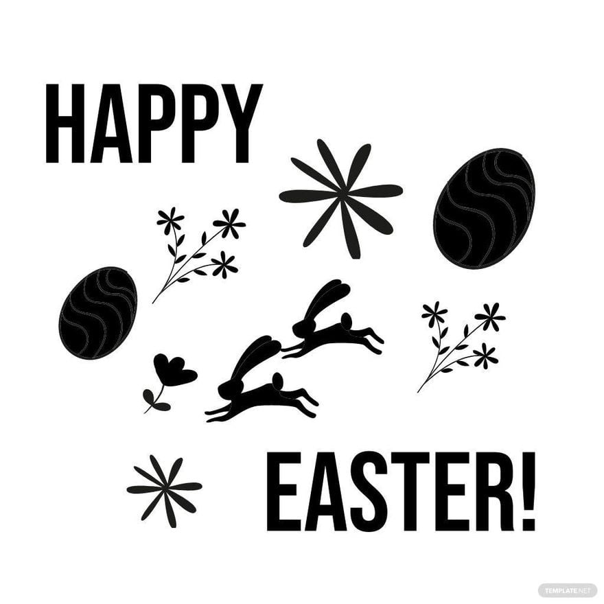 Black And White Easter Clipart