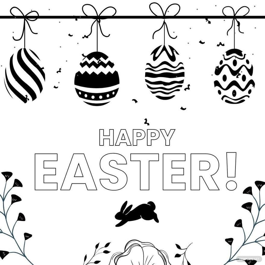 Happy Easter Drawing in Illustrator, PSD, EPS, SVG, JPG, PNG
