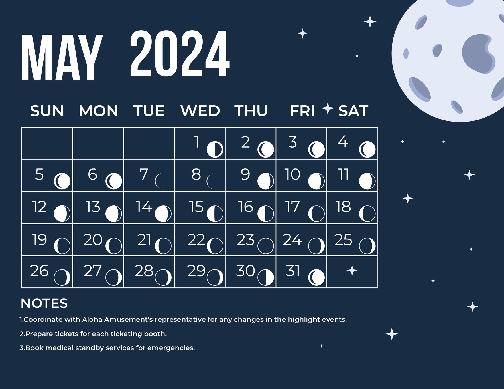 Lunar Calendar May 2024