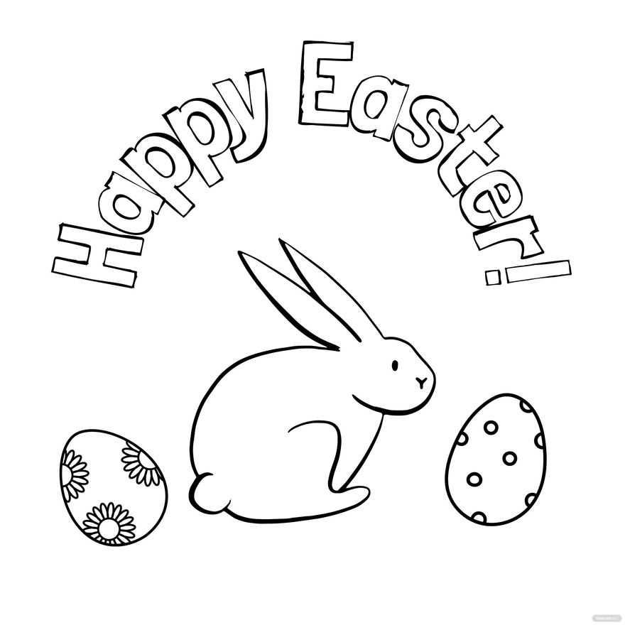 Black and White Happy Easter Lettering with Easter Egg Sketch. Religious  Holiday Sign Stock Vector - Illustration of icon, banner: 209910296