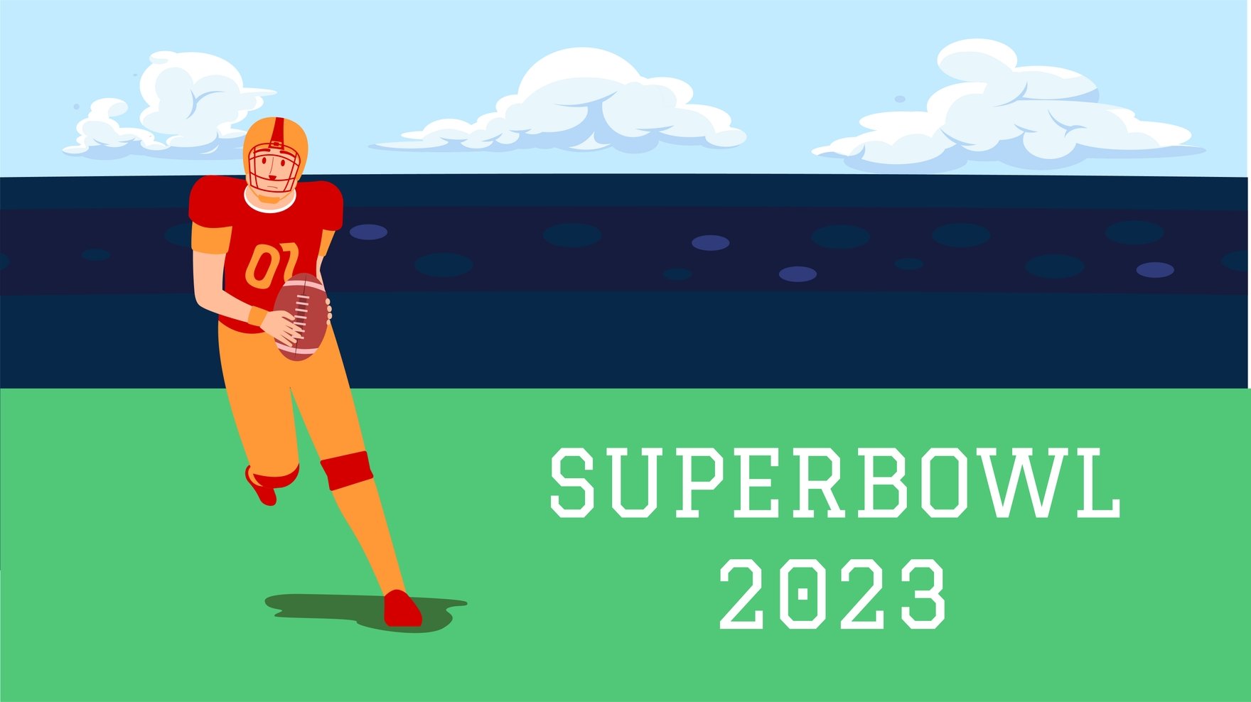 Free Super Bowl 2023 Cartoon Background in PDF, Illustrator, PSD, EPS, SVG, JPG, PNG