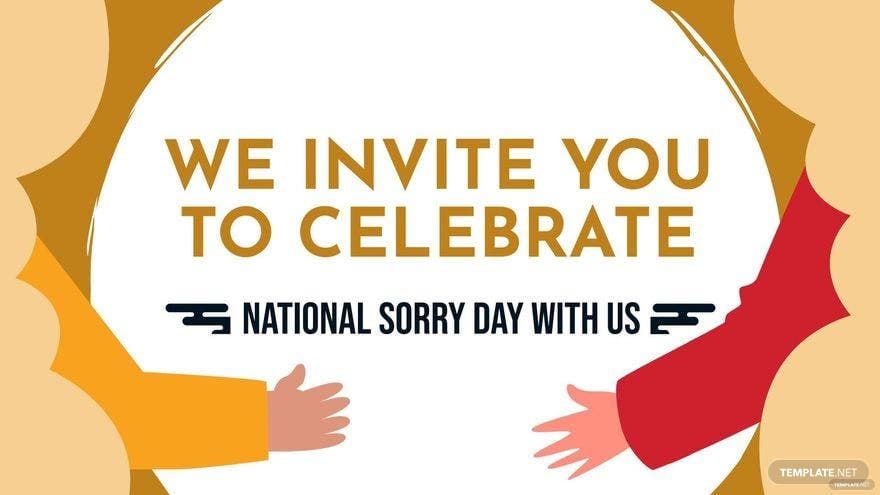 Free National Sorry Day Invitation Background in PDF, Illustrator, PSD, EPS, SVG, JPG, PNG