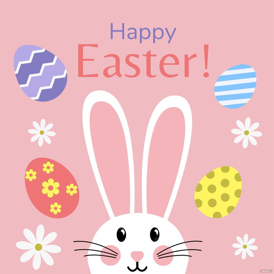 Happy Easter Illustration in Illustrator, PSD, EPS, SVG, JPG, PNG