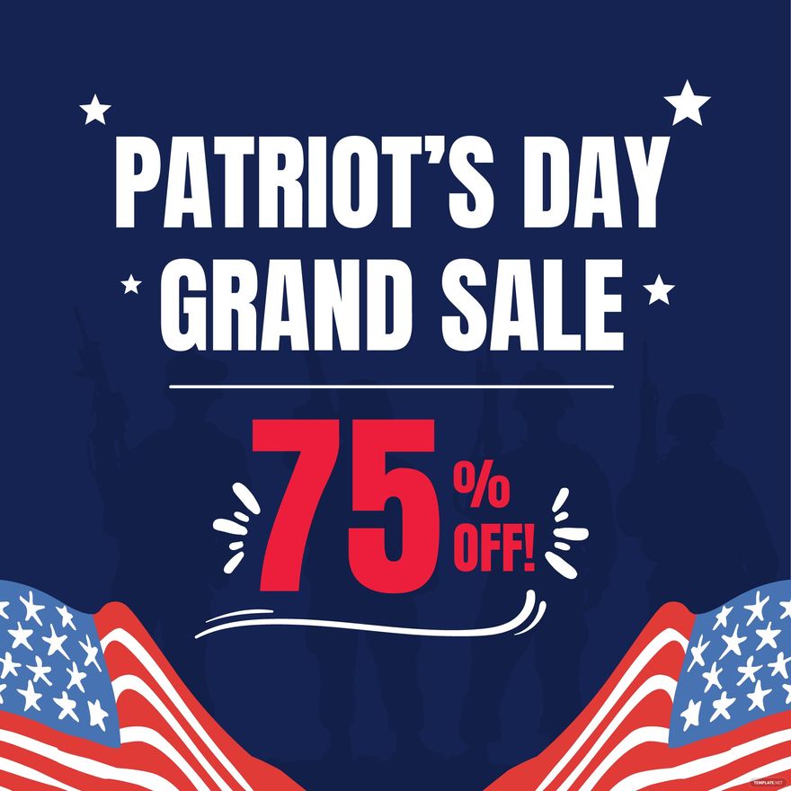 Free Patriots' Day Sale Vector in Illustrator, PSD, EPS, SVG, JPG, PNG