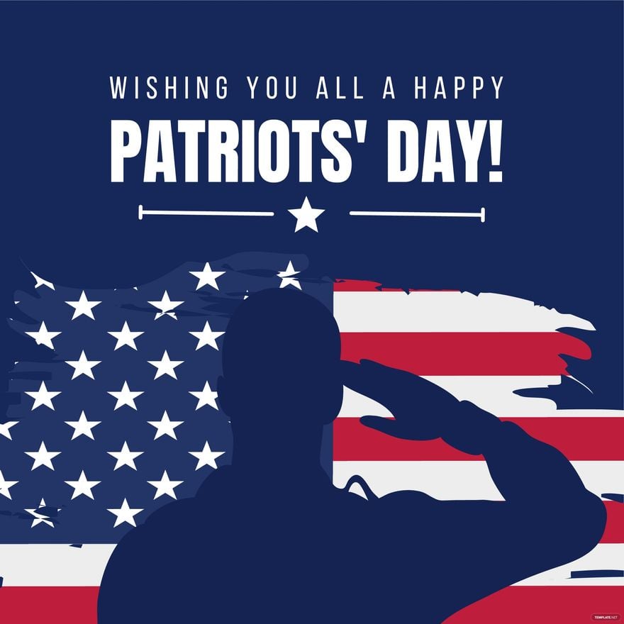 Patriots' Day Wishes Vector
