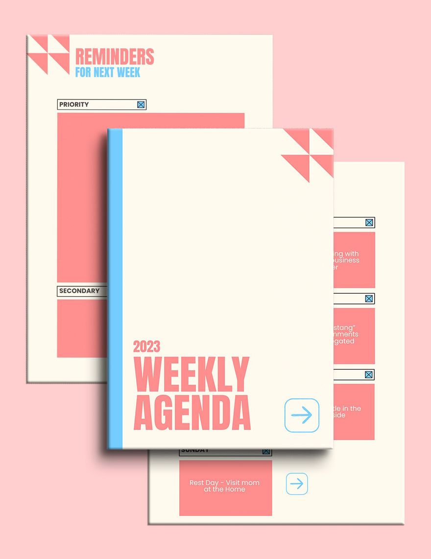 2023 Weekly Agenda Planner Template