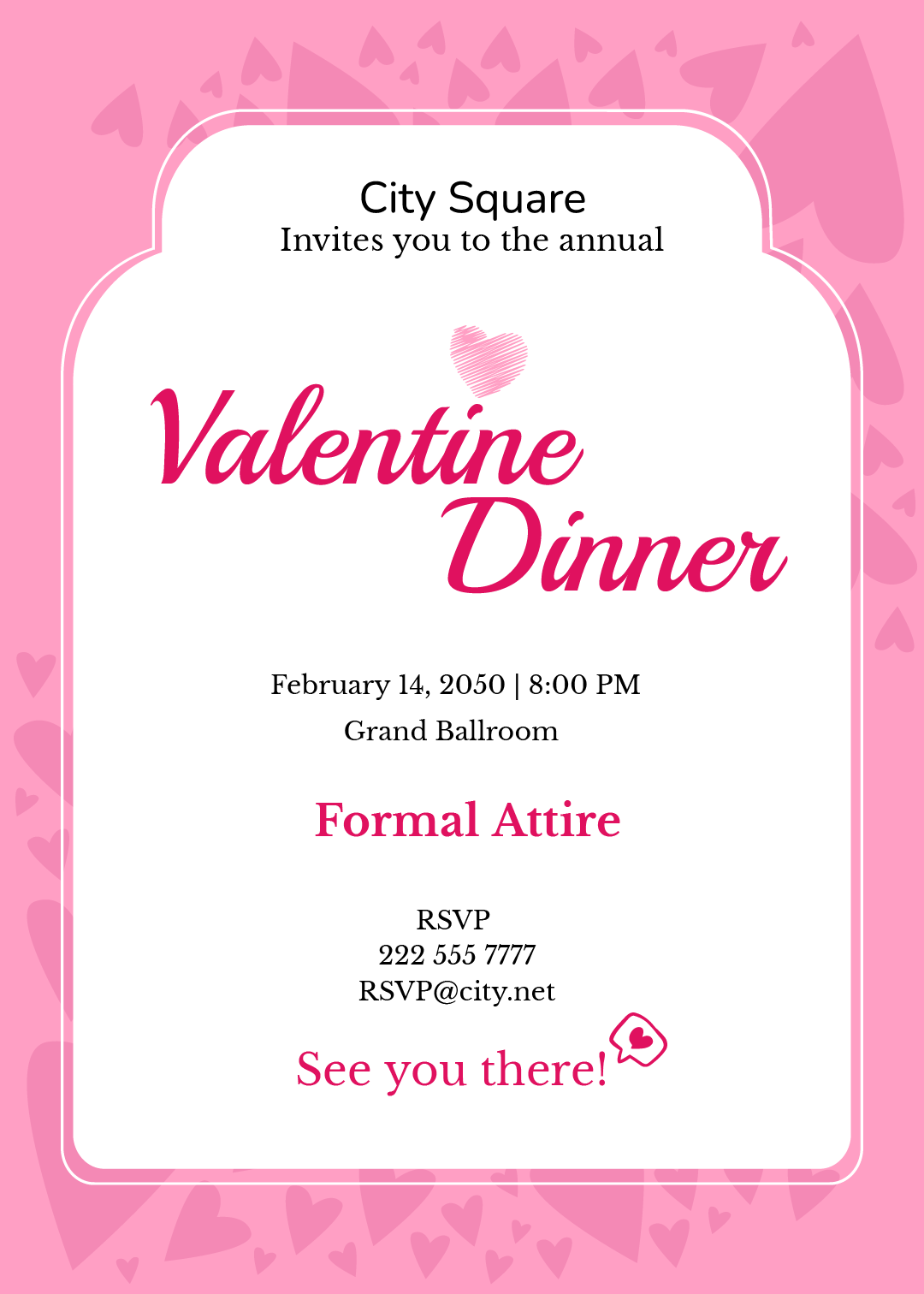 Valentine's Day Dinner Invitation Template