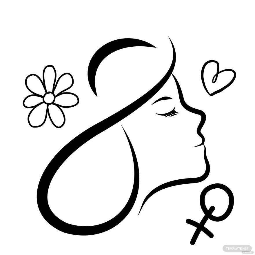 International Women's Day Drawing Vector