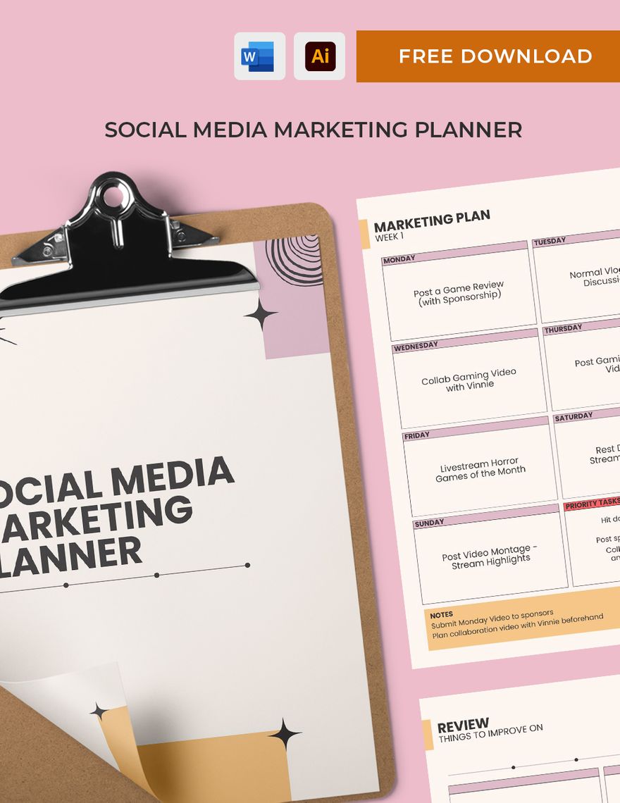 Free 2023 Social Media Marketing Planner Template