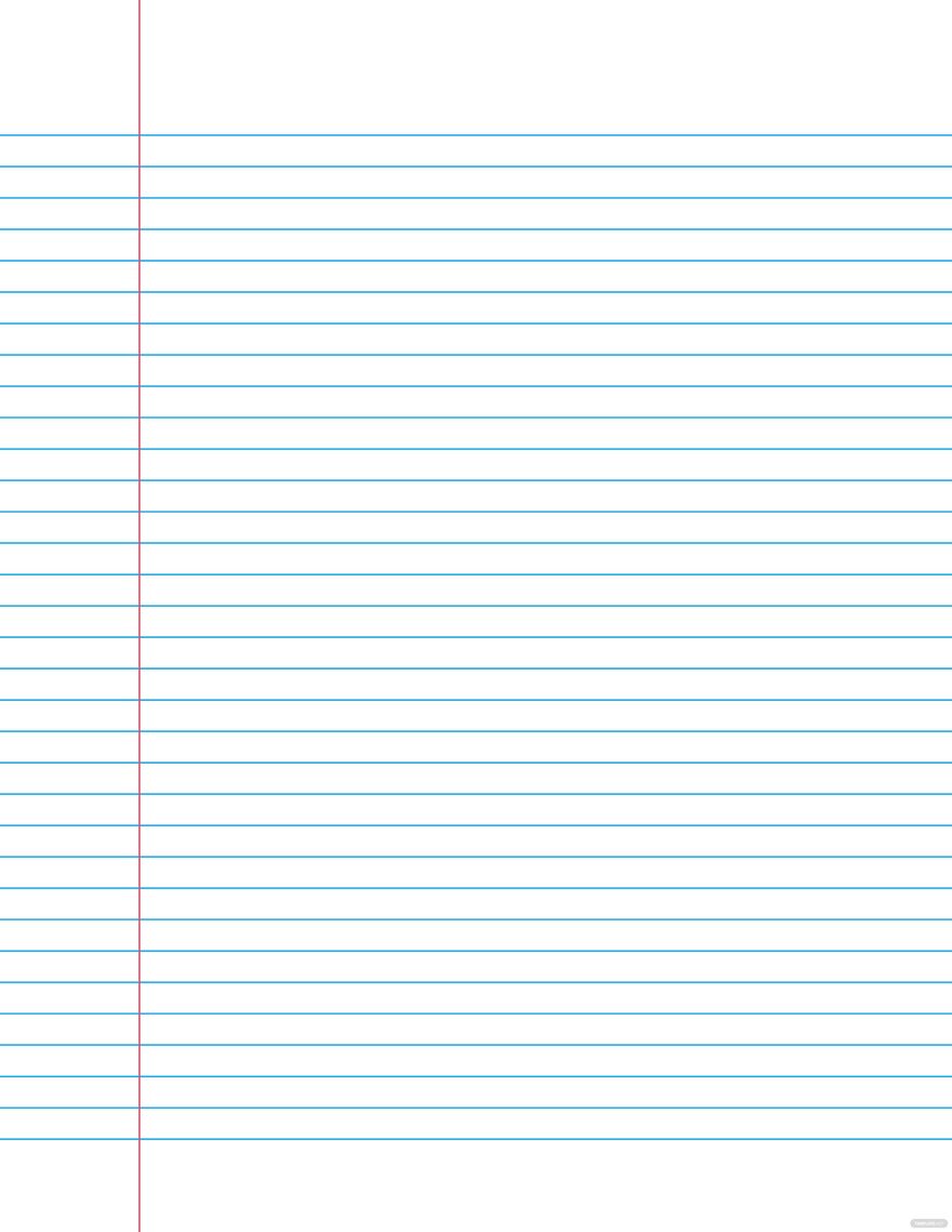 Lined Notebook Paper Template - Google Docs, Illustrator, Word, Apple  Pages, PSD, PDF 