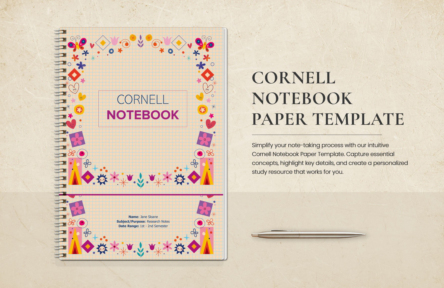 Cornell Notebook Paper Template