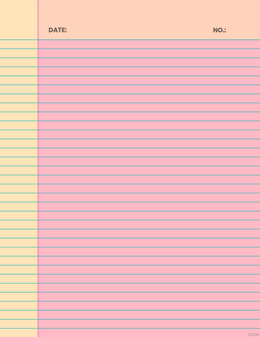 Printable Pink Wide Ruled Notebook Paper for Letter Paper