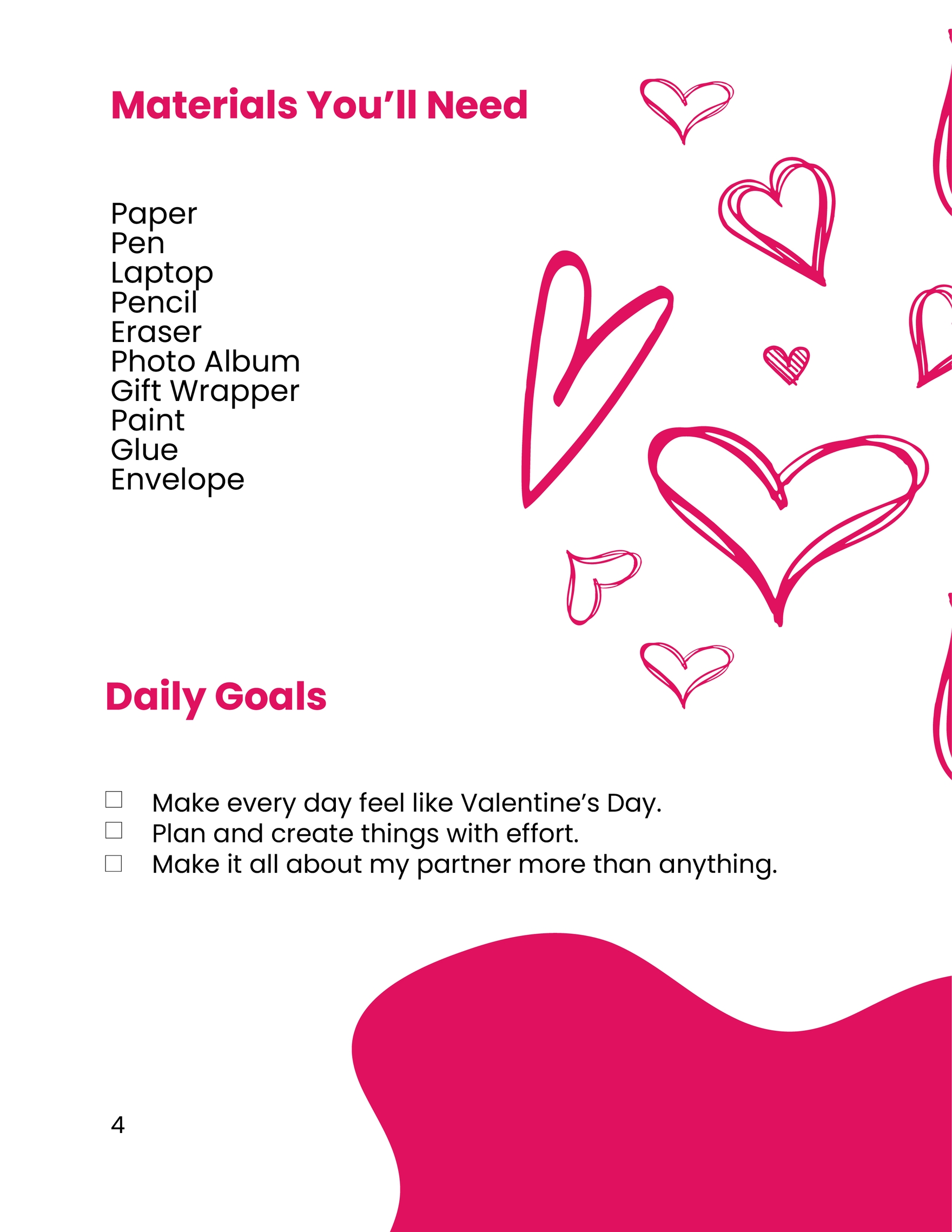 Valentine's Day Workbook Template