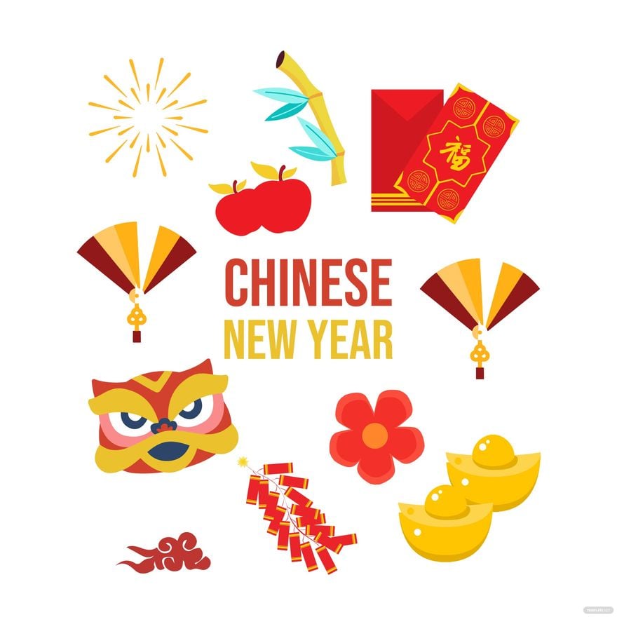 Cute Chinese New Year Clipart in Illustrator, PSD, EPS, SVG, JPG, PNG