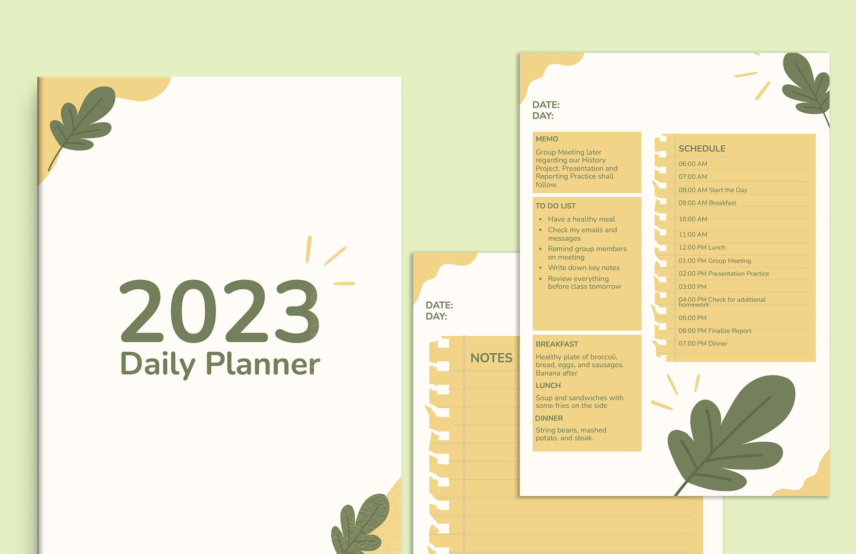 2023 Dated Daily Planner Template