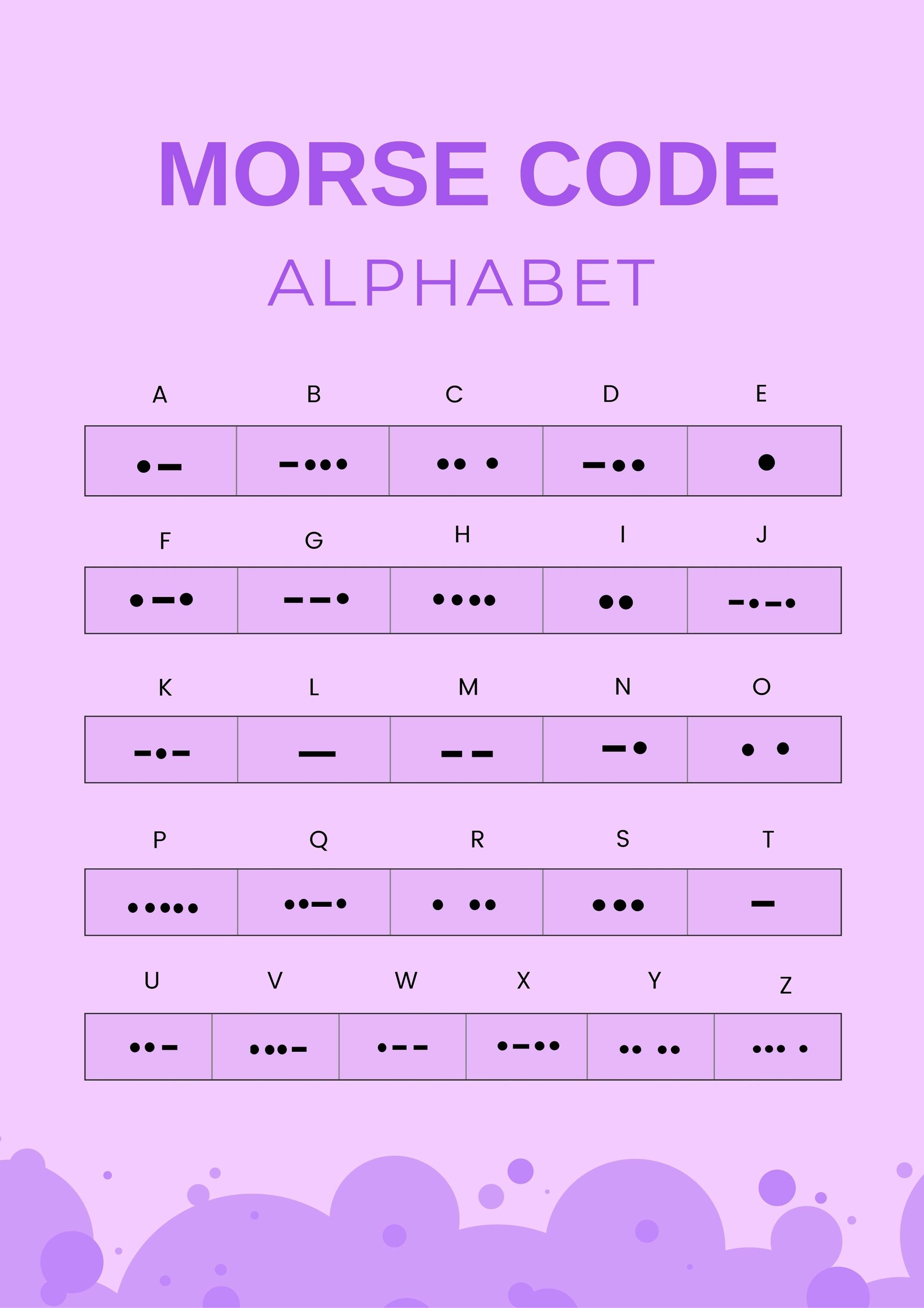 Morse Code Alphabet Chart in PDF, Illustrator