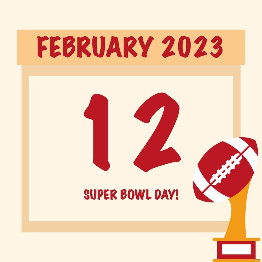 Super Bowl Calendar Vector