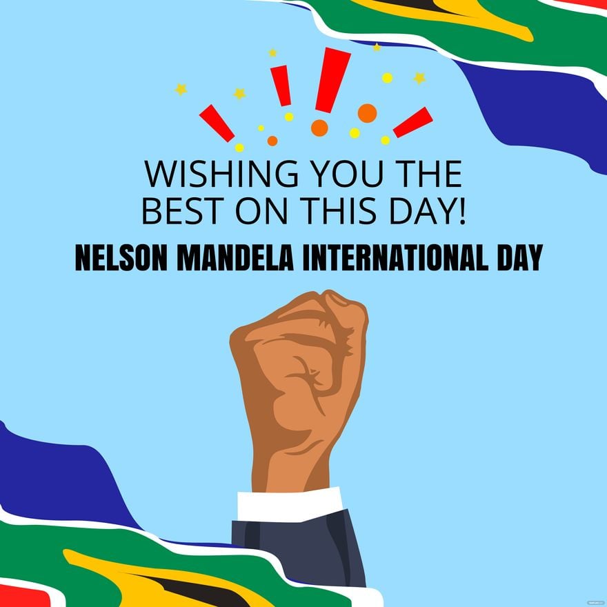 Nelson Mandela International Day Greeting Card Vector
