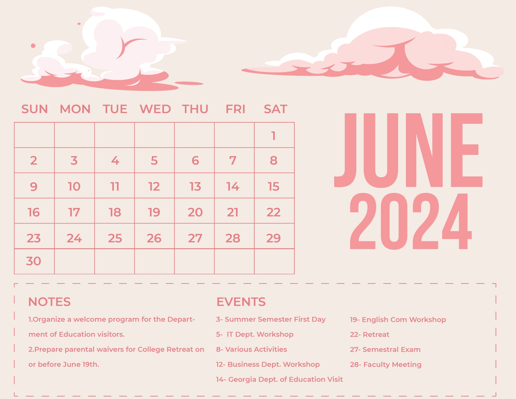 June 2024 Calendar - EPS, Illustrator, JPG, Word, SVG | Template.net