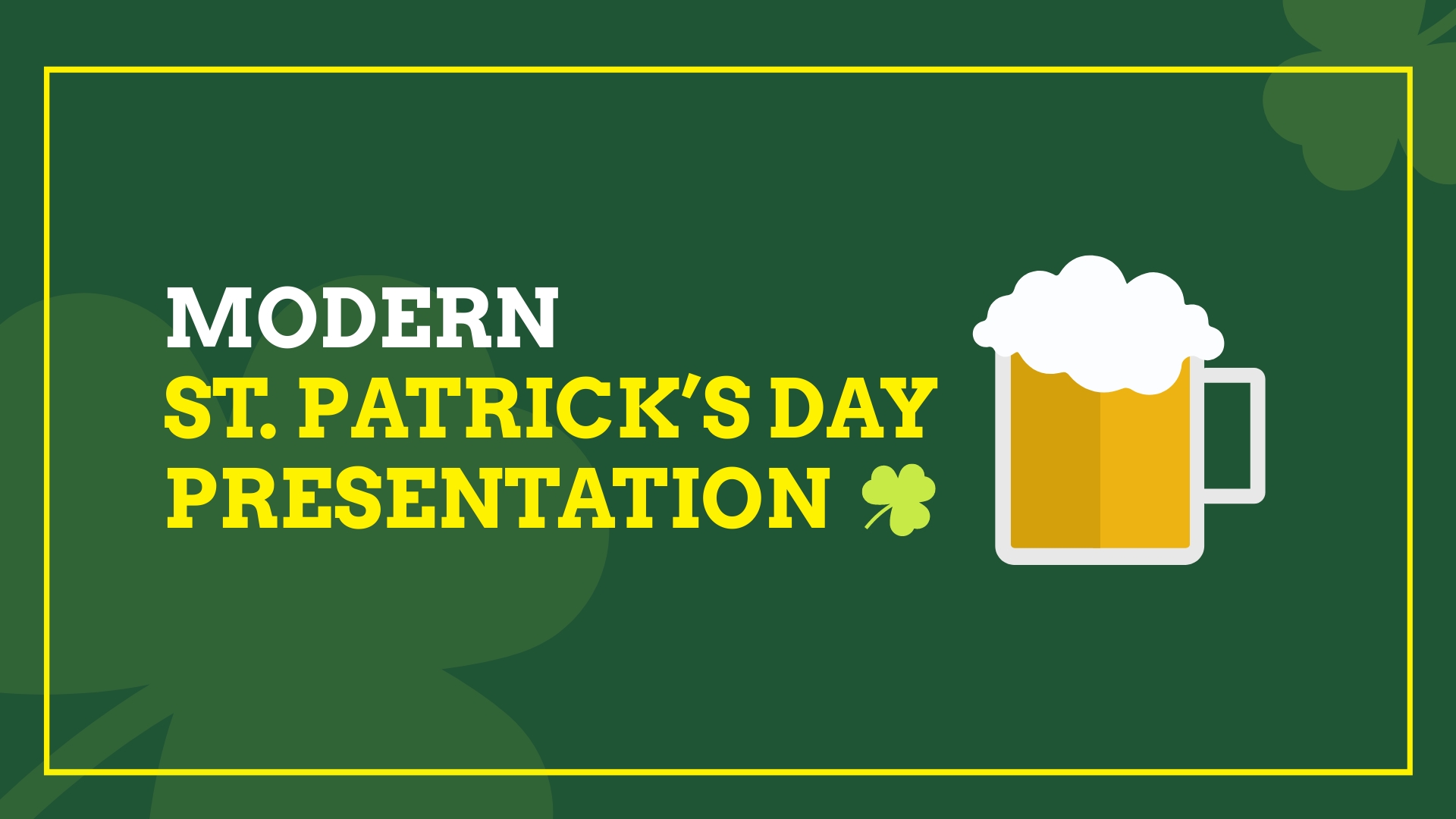 Free Modern St. Patrick's Day Presentation Template to Edit Online