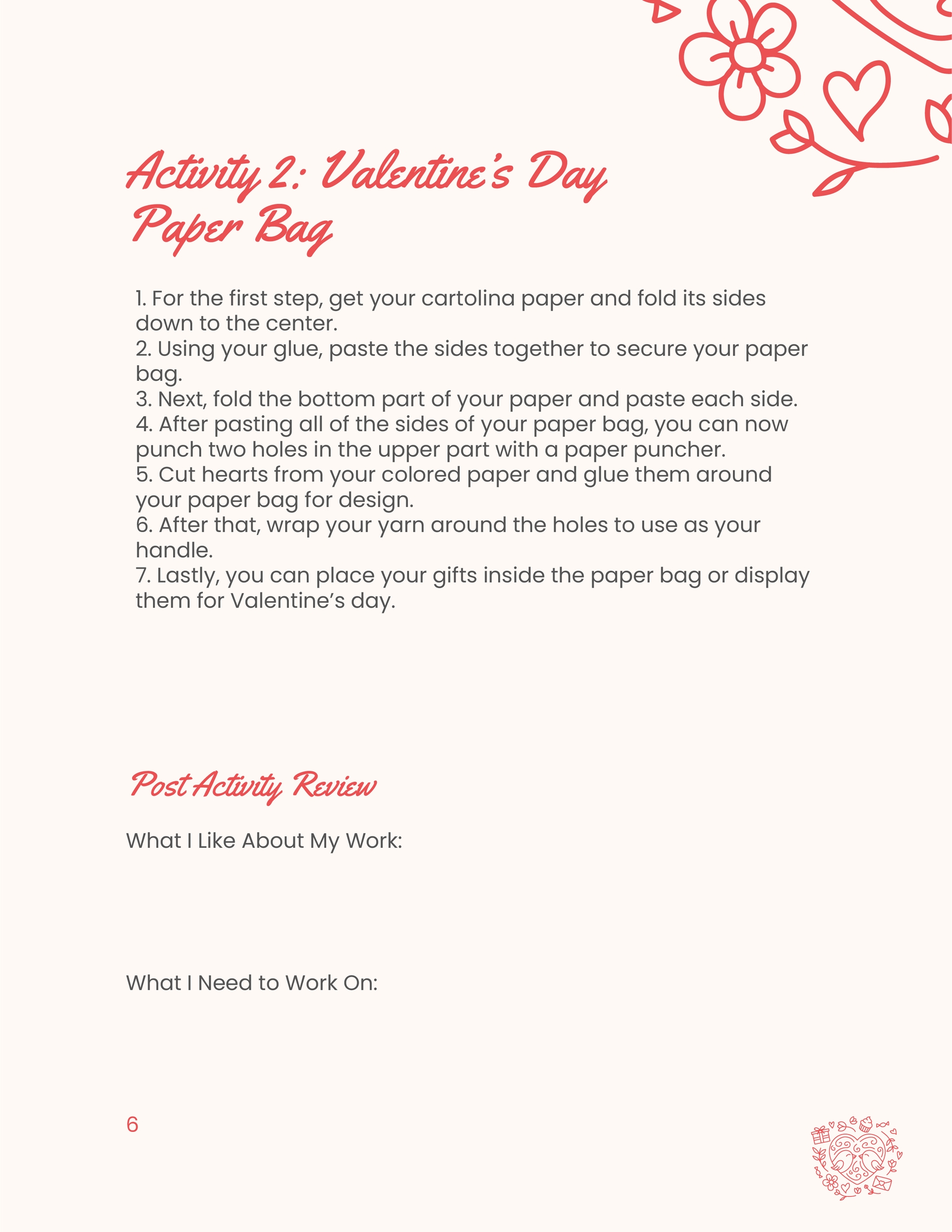 Valentine's Day Activity Workbook Template