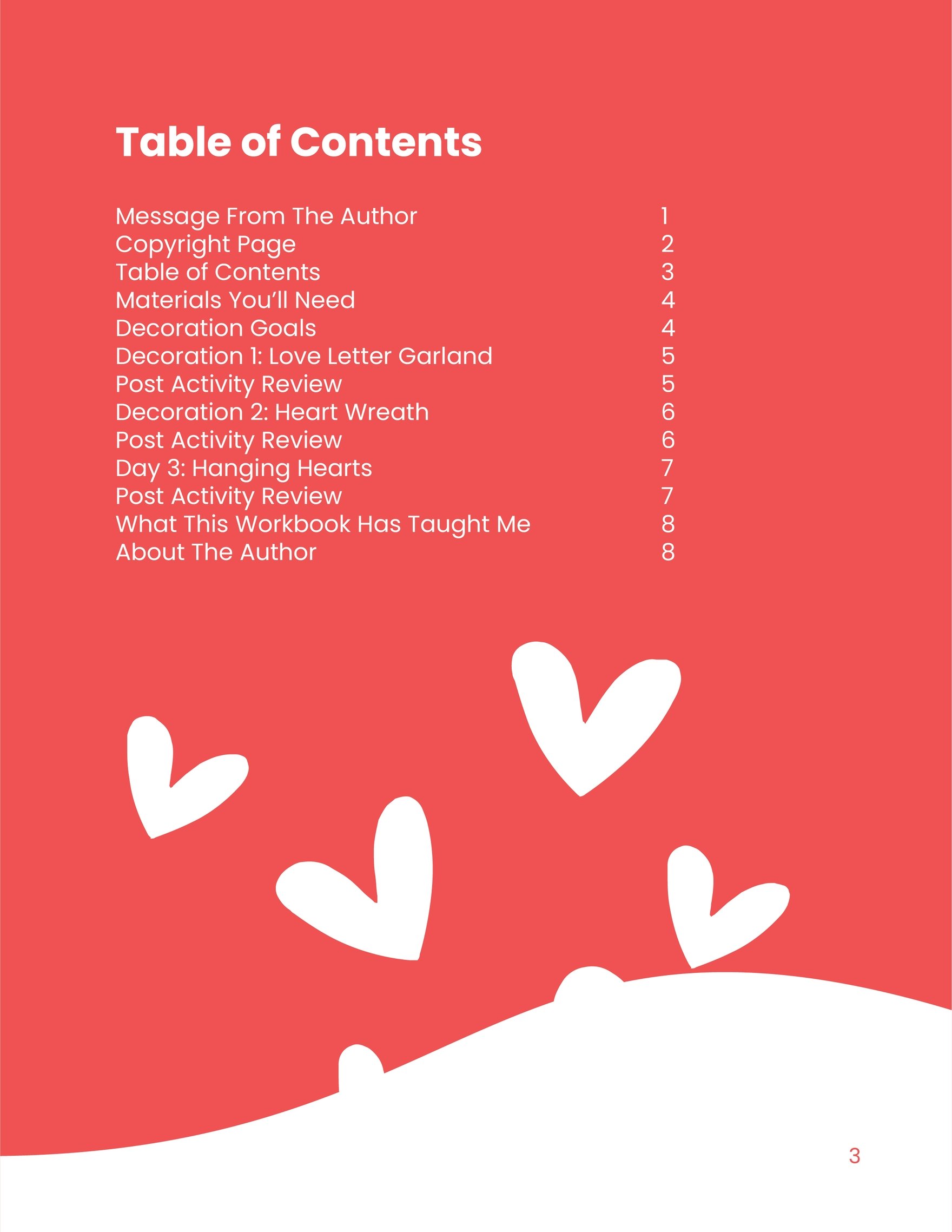 Romantic Valentine's Day Workbook Template