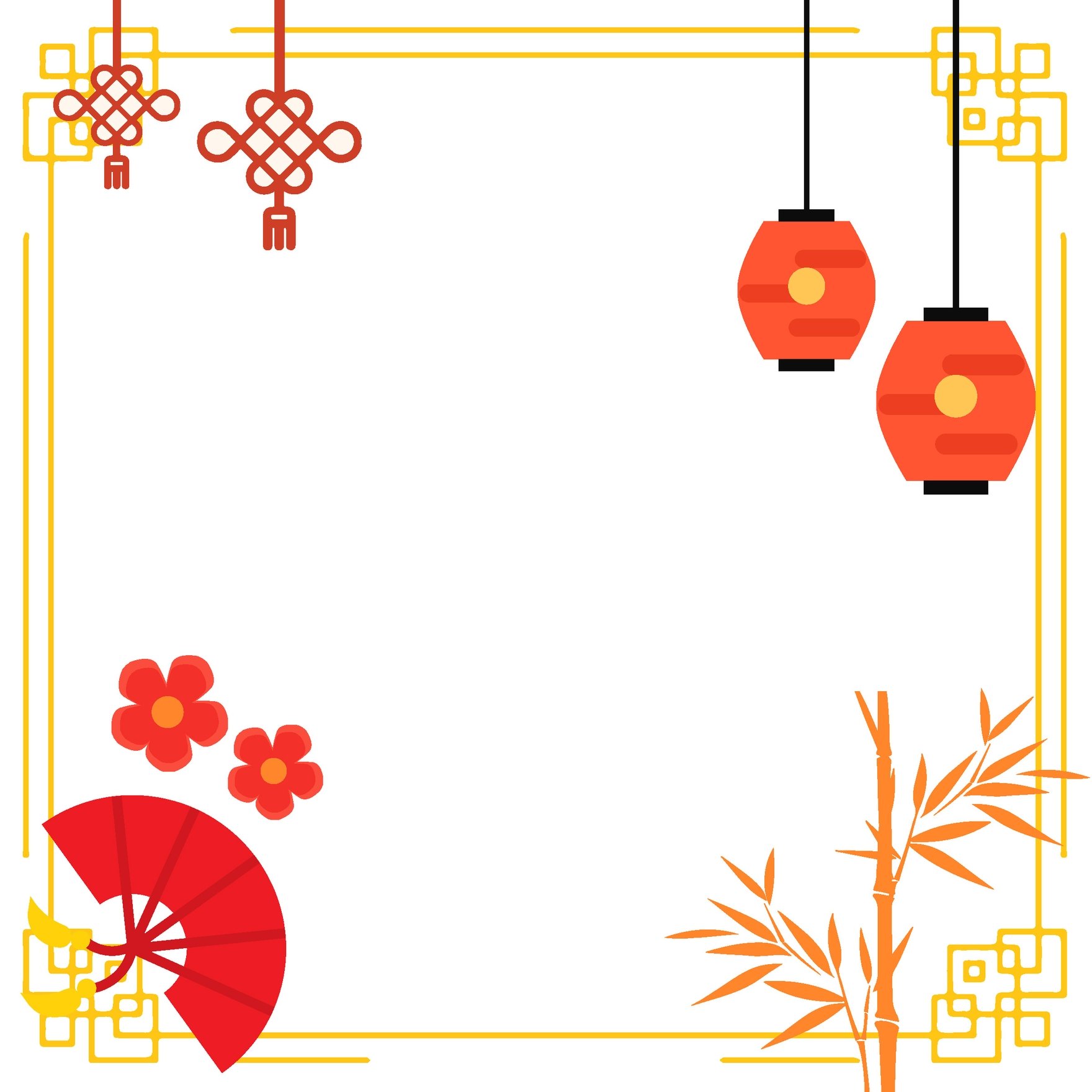 Chinese New Year Border Vector