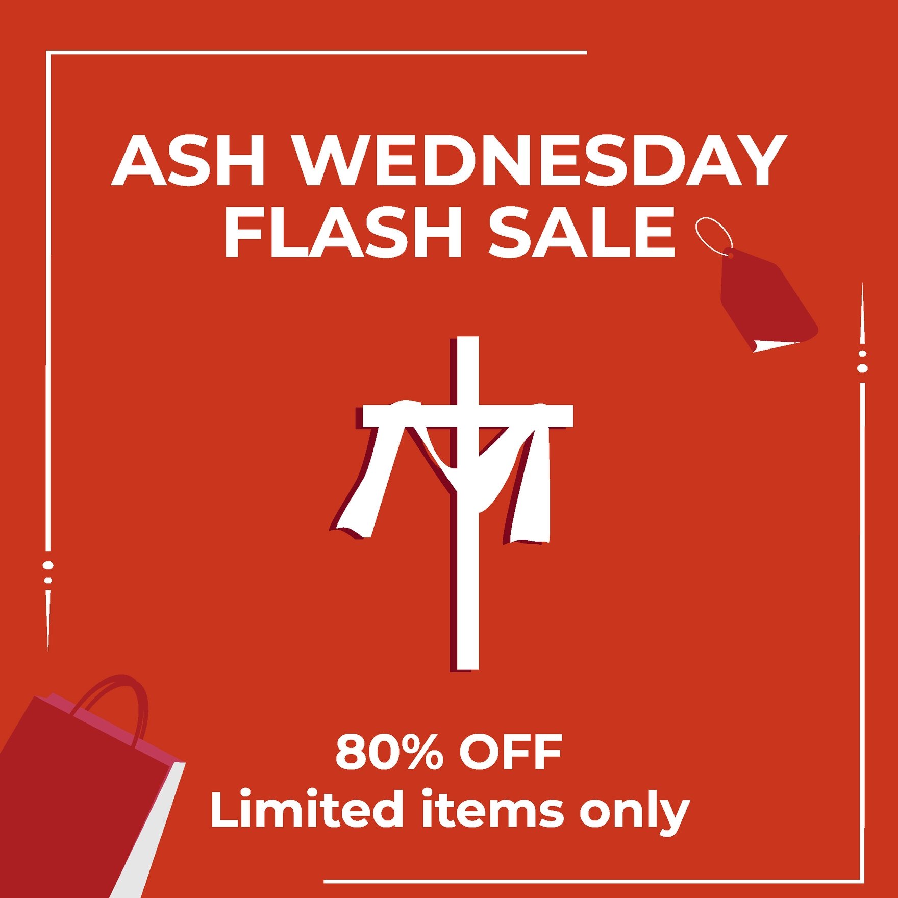 Free Ash Wednesday Flyer Vector