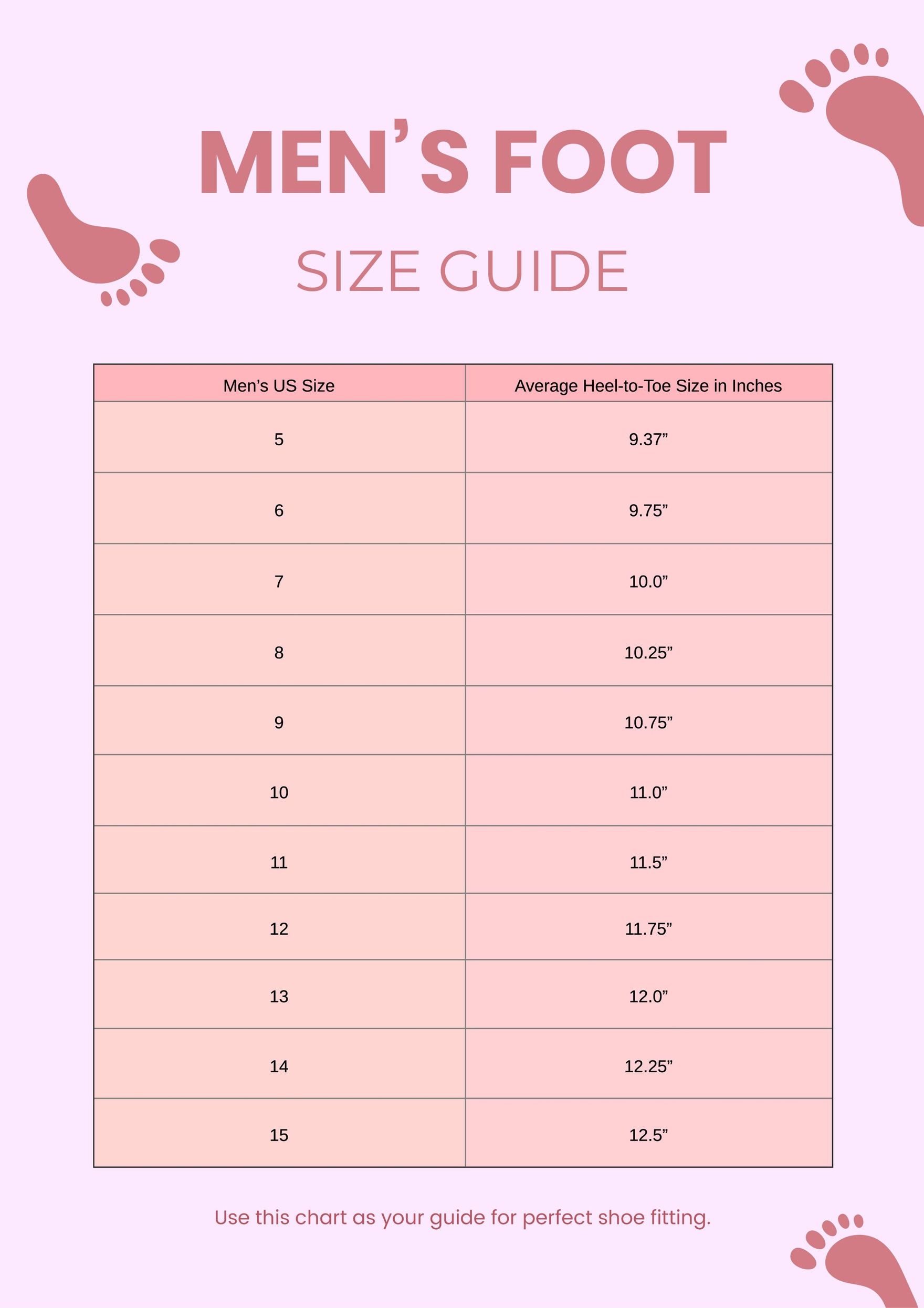 Men's Foot Size Chart in Illustrator, PDF - Download | Template.net