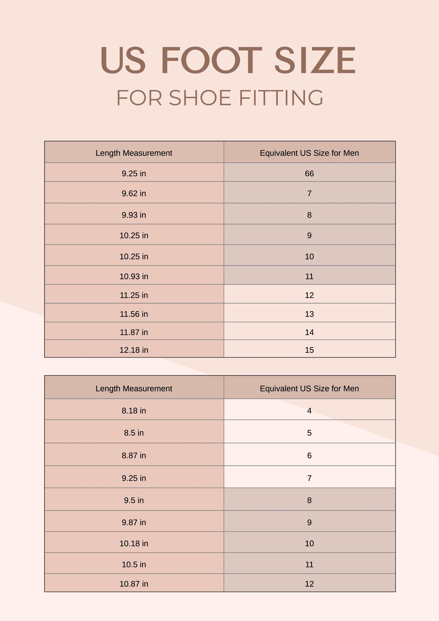 Free Us Foot Size Chart Download in PDF, | Template.net