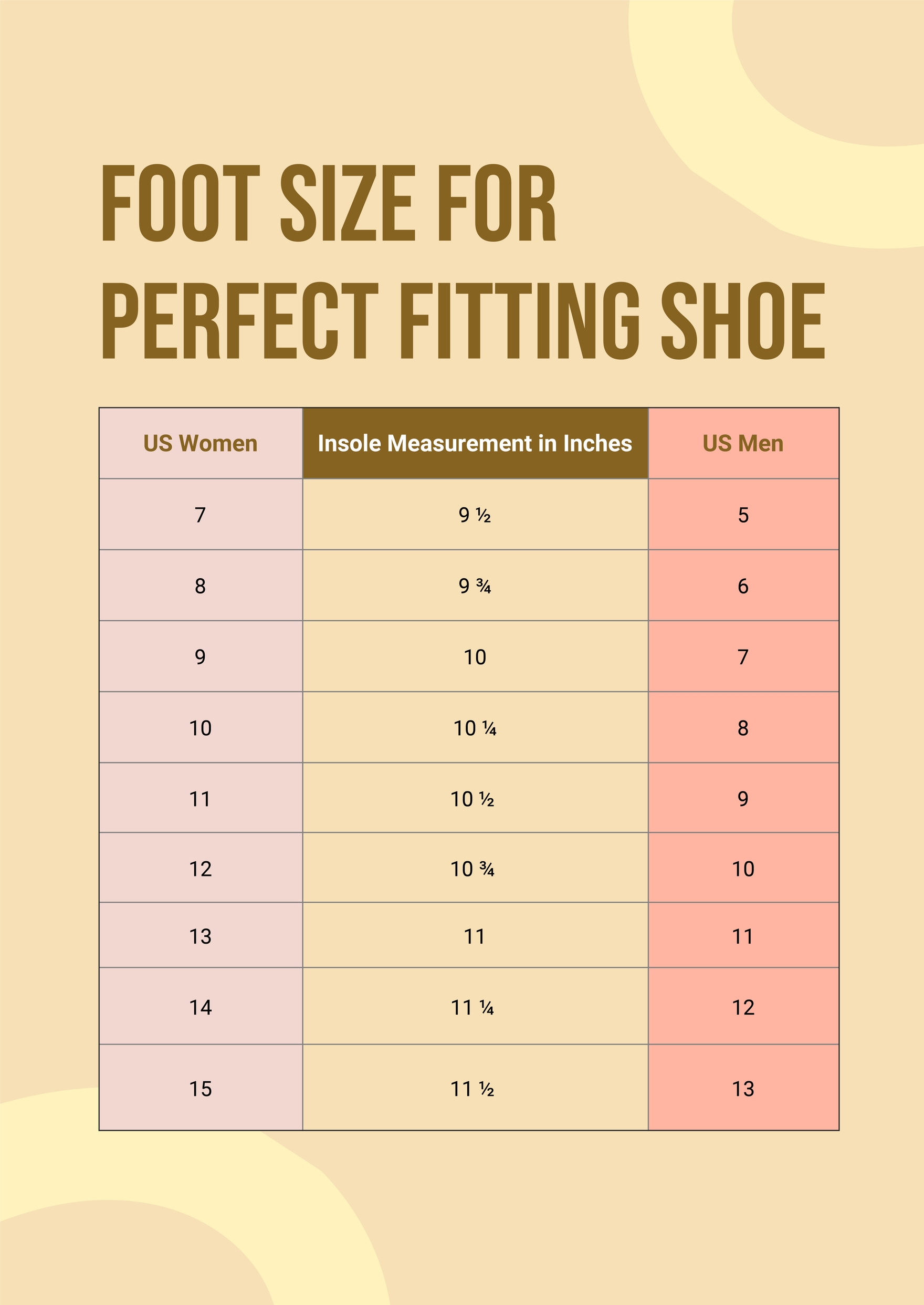 FREE Foot Size Chart Templates & Examples Edit Online & Download