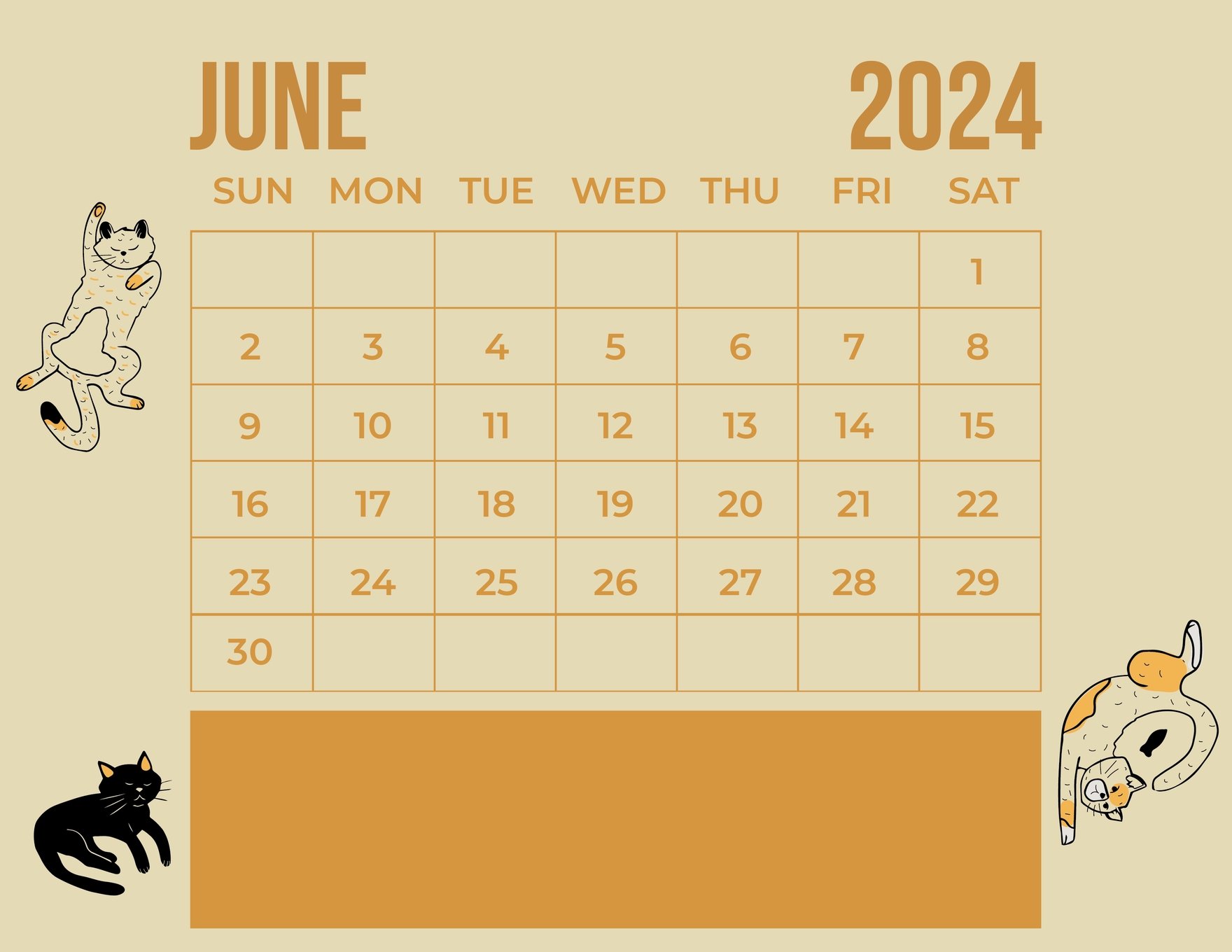 Free Blank June 2024 Calendar