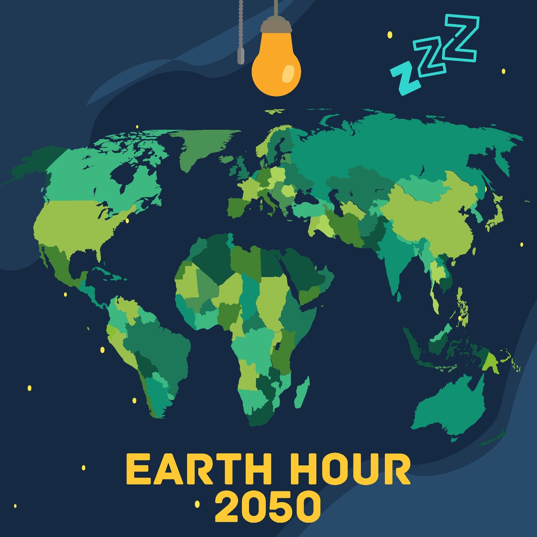 Earth Hour Design Vector