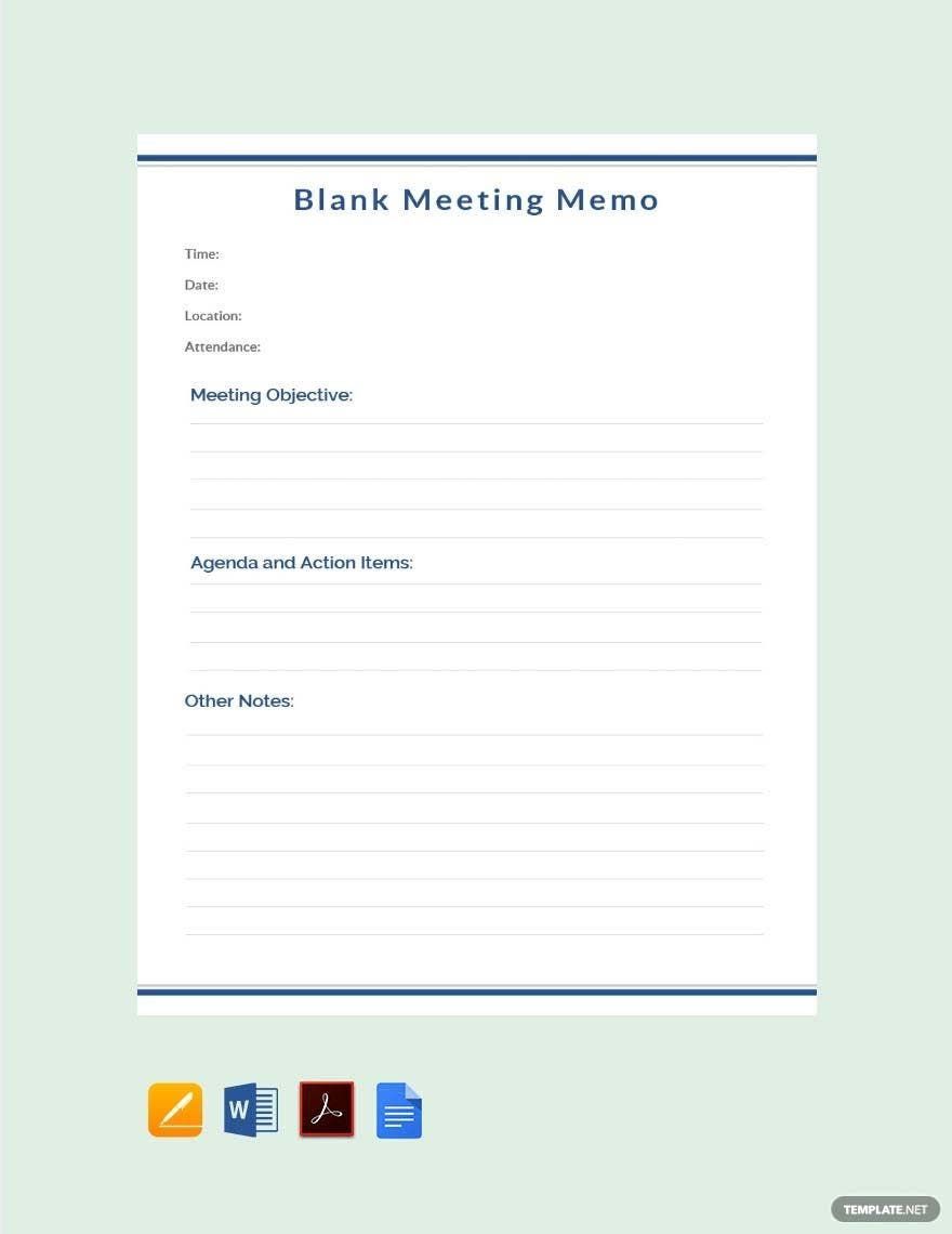 Blank Meeting Memo Template