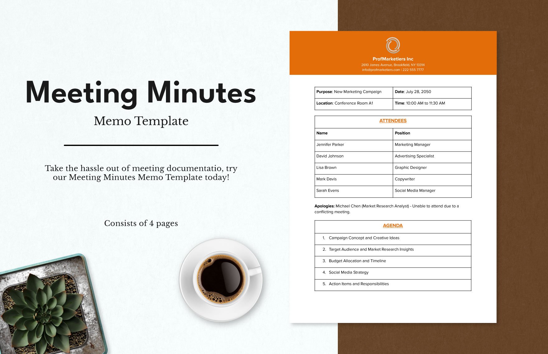 Meeting Minutes Memo Template in Word, Google Docs, PDF, Apple Pages