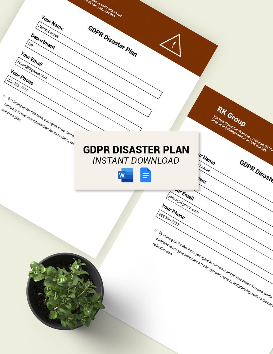 GDPR Disaster Plan
