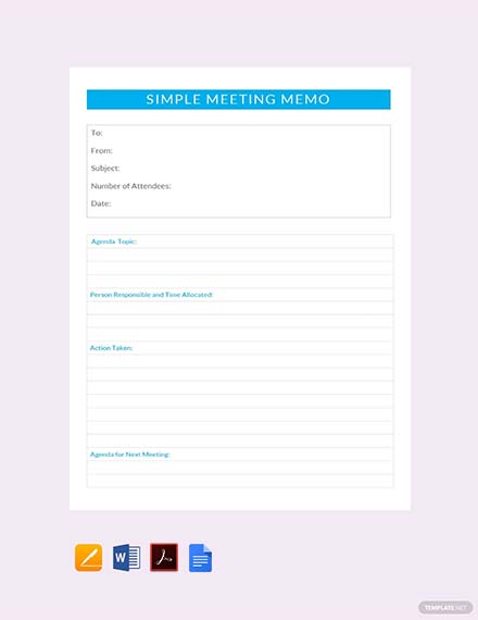 simple meeting memo template