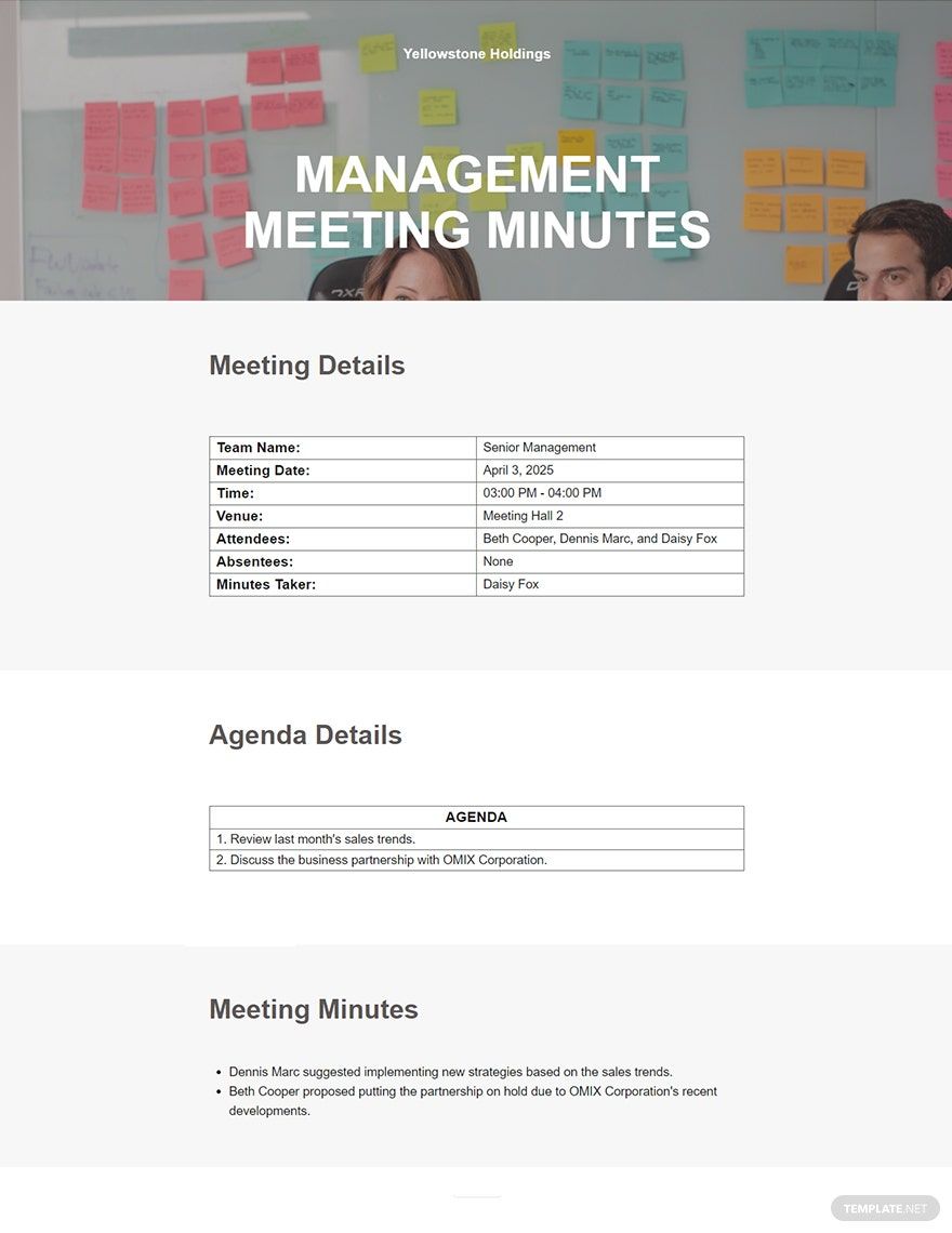 Simple Basic Meeting Minutes Template