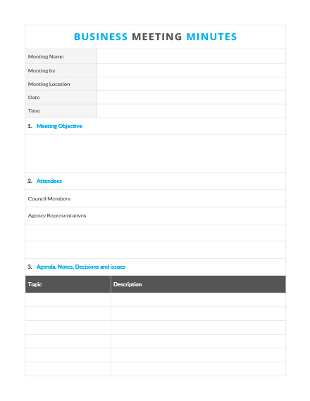 Free Business Meeting Minutes Template: Download 65+ Meeting Minutes in ...