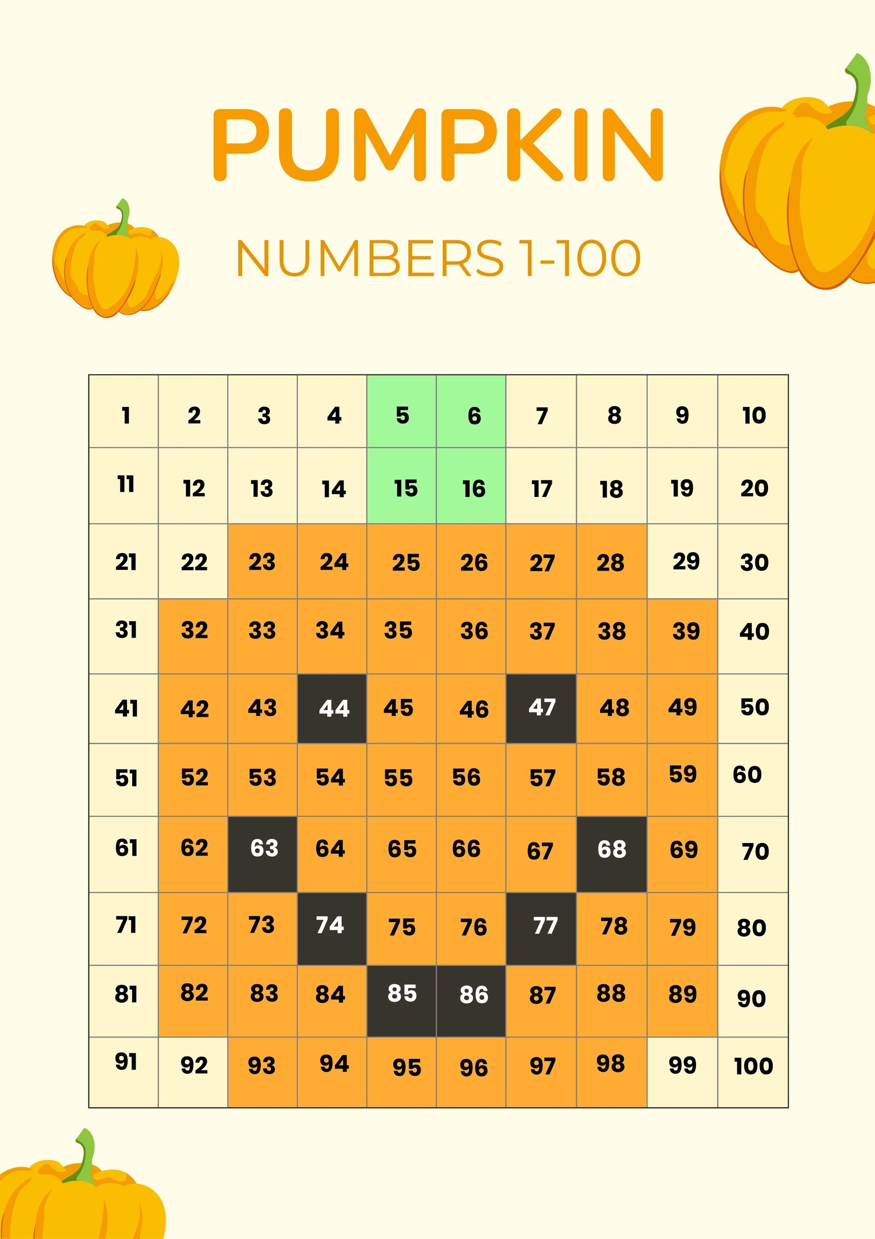 Pumpkin Hundred Chart