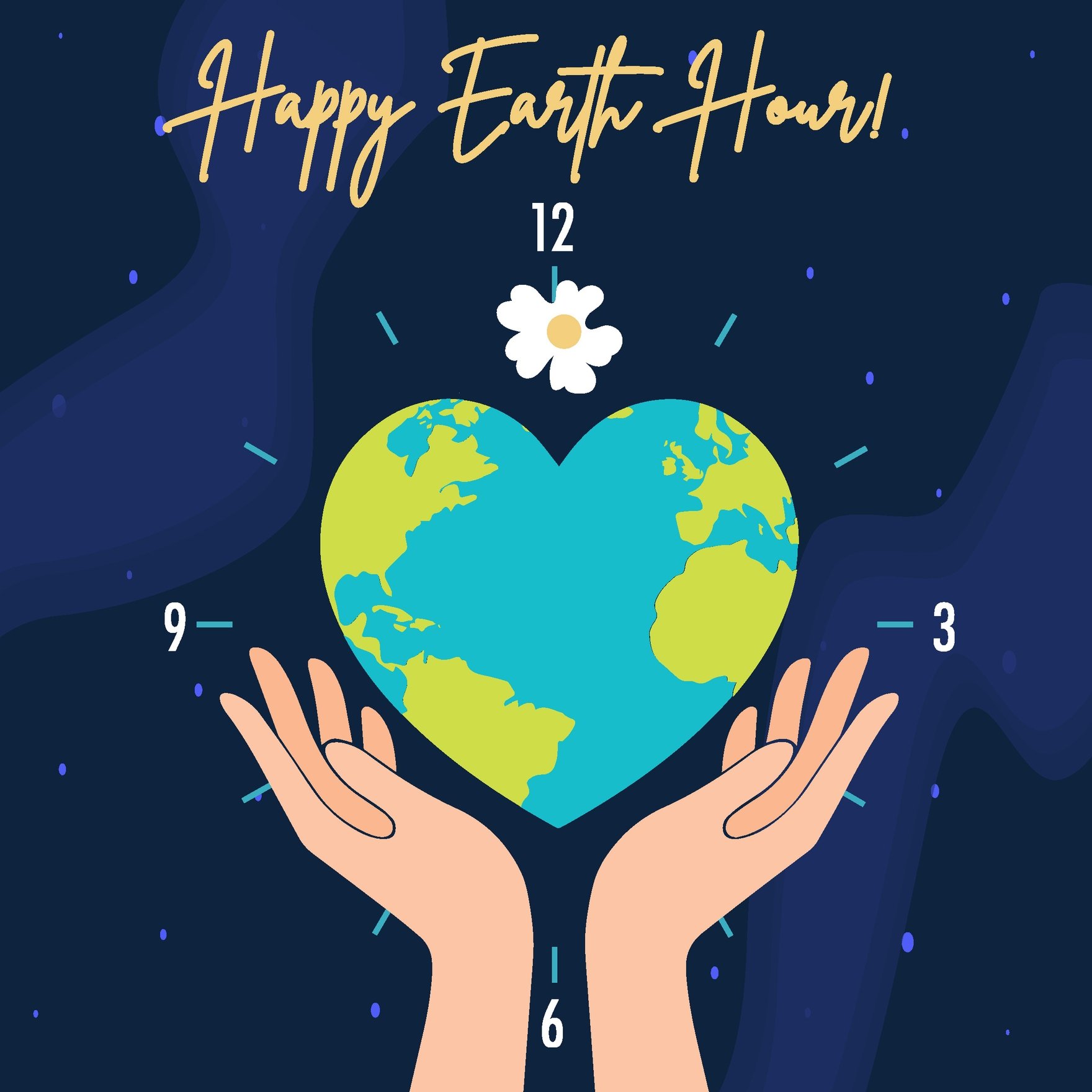 Happy Earth Hour Illustration in Illustrator, PSD, EPS, SVG, JPG, PNG