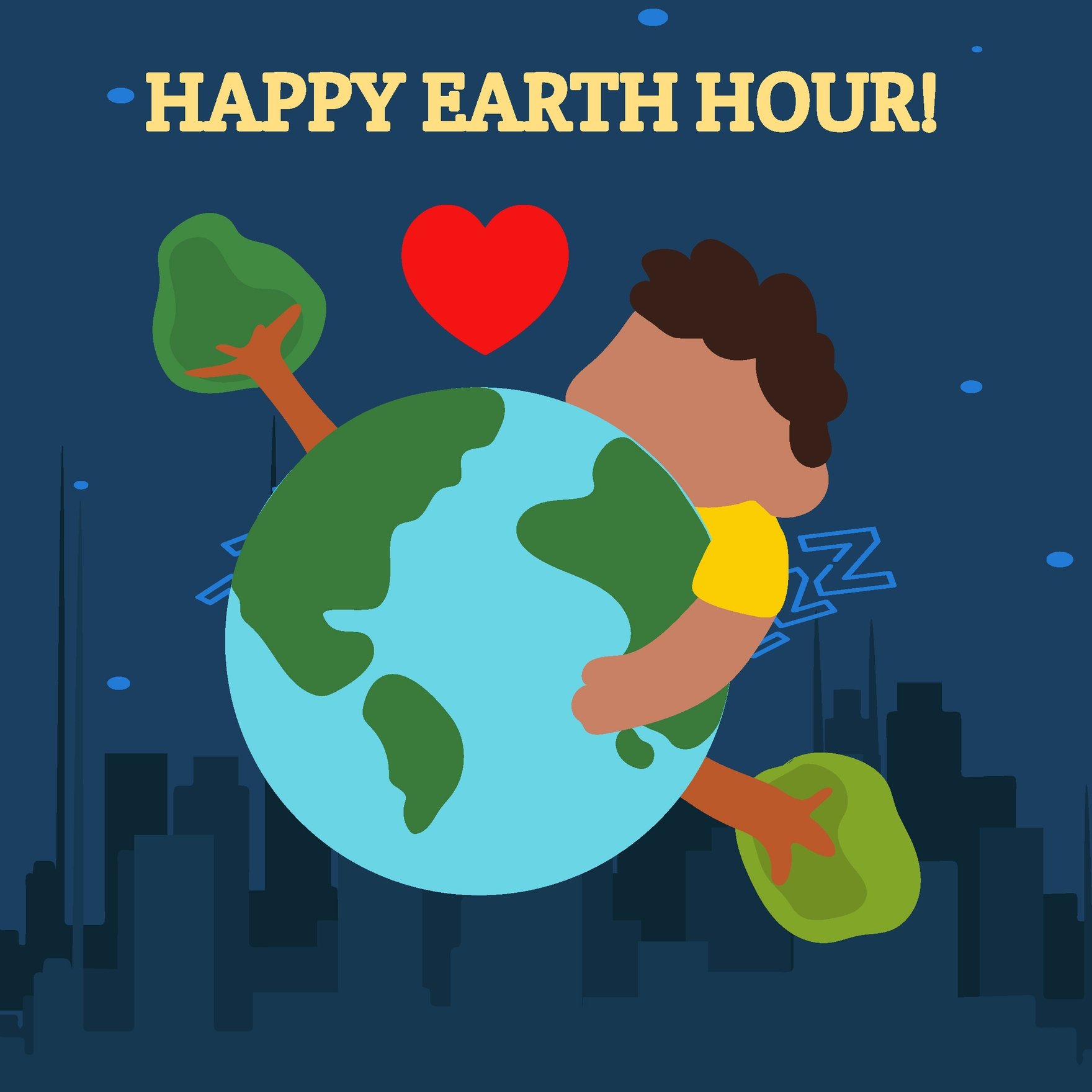 Happy Earth Hour Vector