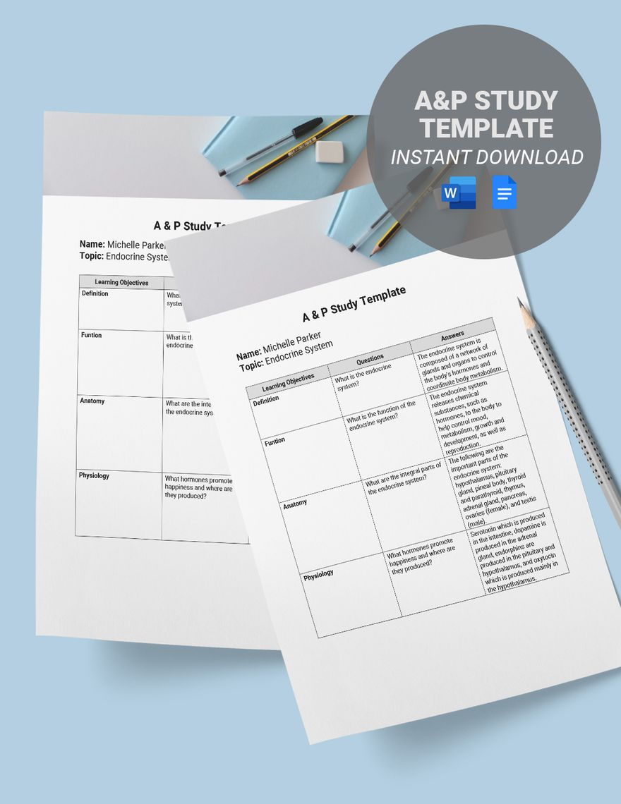 A&P Study Template