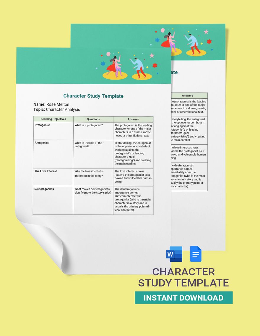 Character Study Template